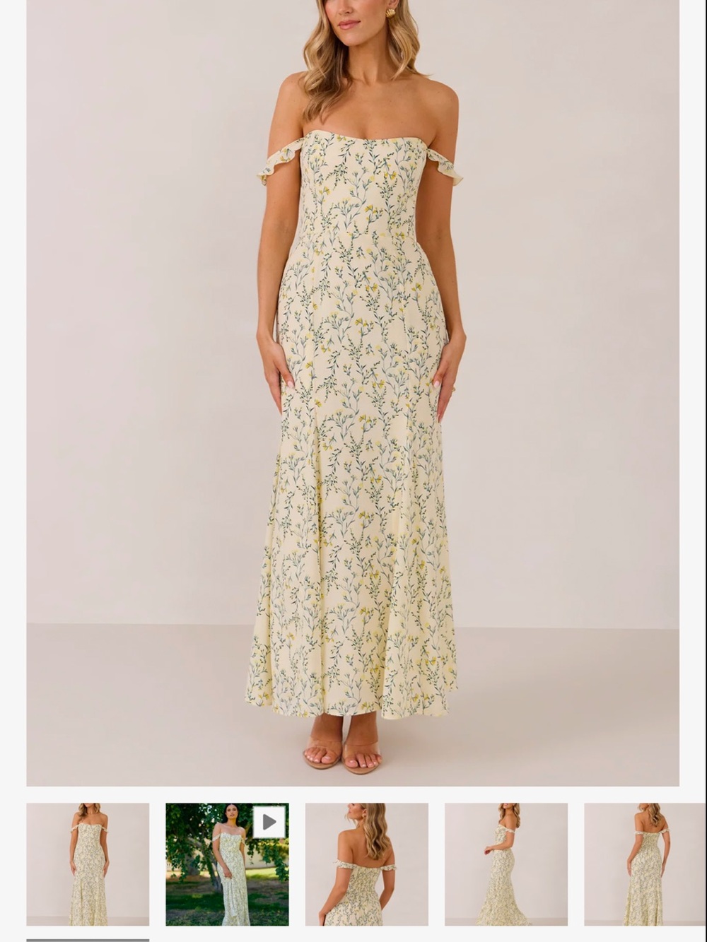 Park & Fifth Strapless Yellow Floral Maxi Dress Bedford style Wynnie floral